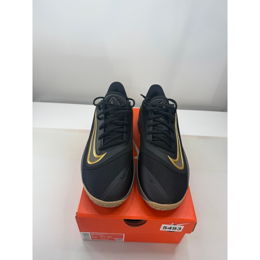 Nike Precision VII Black Metallic Gold Mens Basketball Shoes FN4322-006 7 NEW - Picture 2 of 7